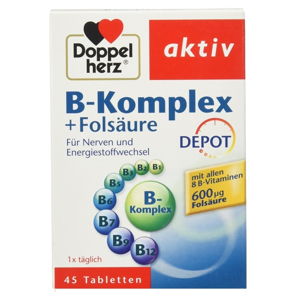 Doppelherz aktive B- Komplex+Folsäure, 45 Tabletten